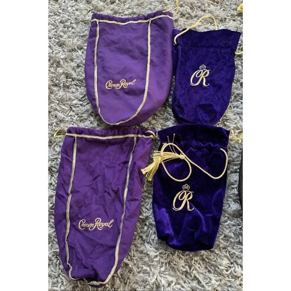 11 Crown Royal Drawstring Bottle Bags VELVET & FELT LOT mix sizes & colors
